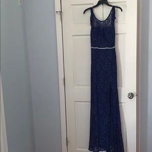 A navy City Studio prom dress